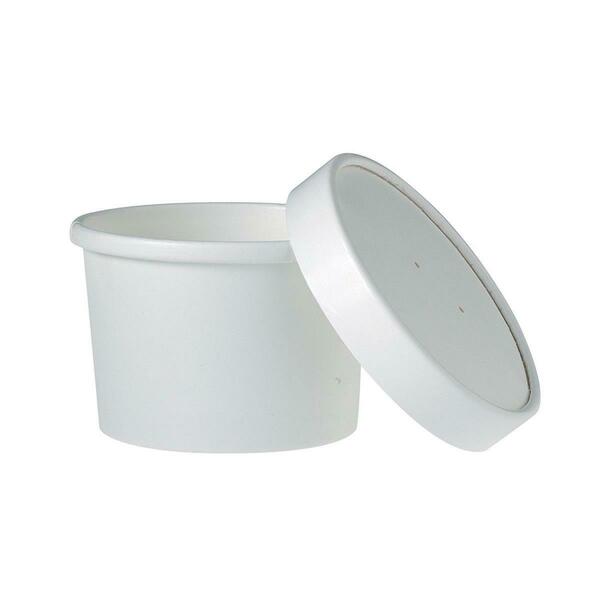Solo Cup Co PEC White 8 oz Double Sided Poly Food Container with Lid, 250PK KHB8A-2050  (PEC)
